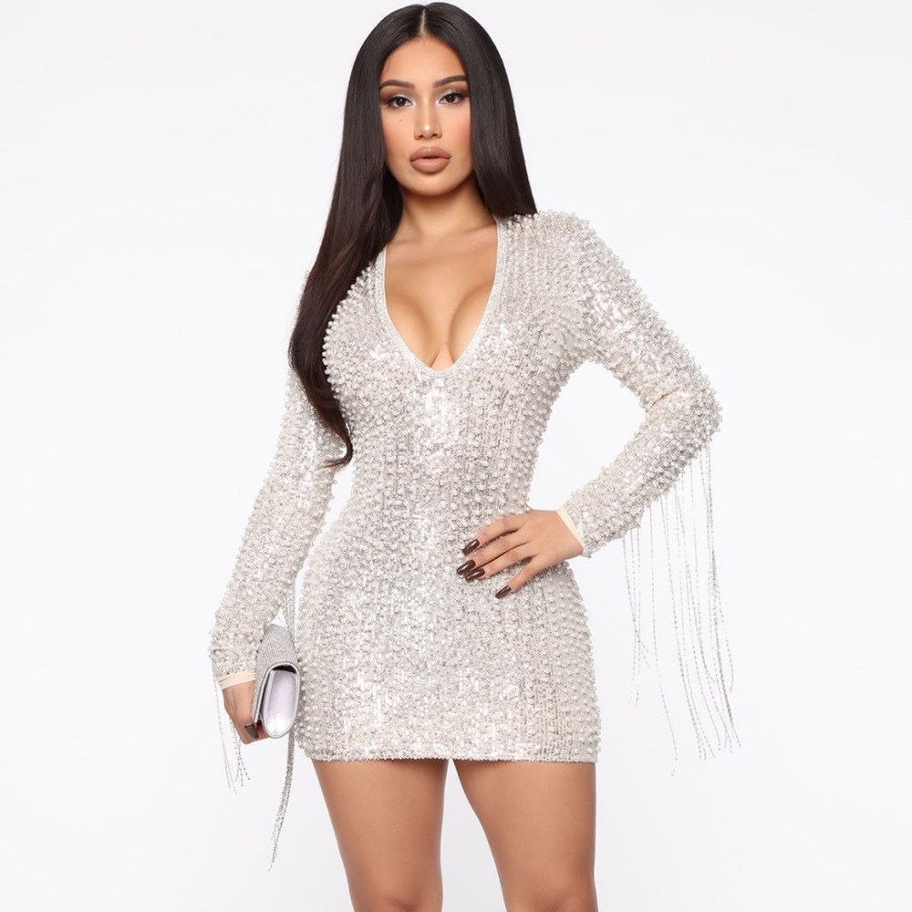 Fashion Nova Pearl Mini Dress